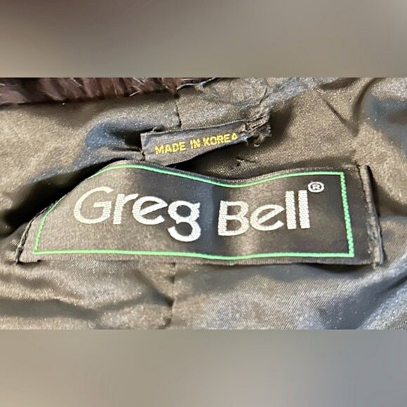 Vintage Retro 80s Greg Bell Mid Length Brown Zip Rabbit Fur Coat~M~ - Picture 9 of 9